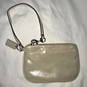Coach shimmery wristlet